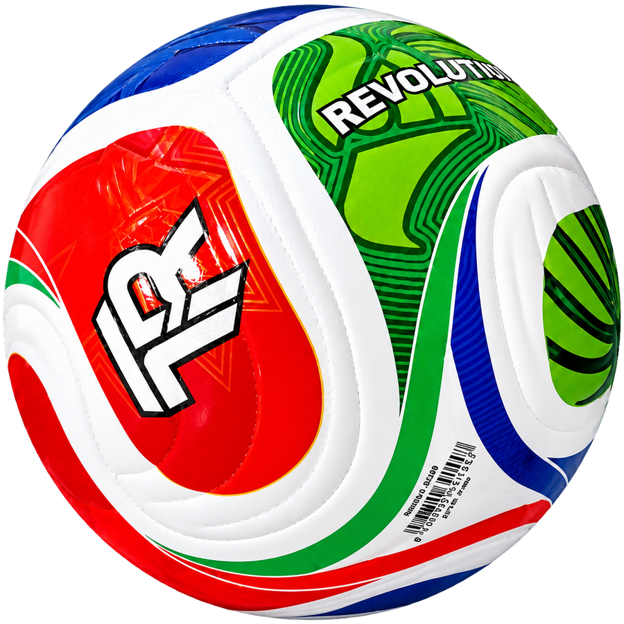 Revolution Tricolor — balón rojo, verde, azul y blanco